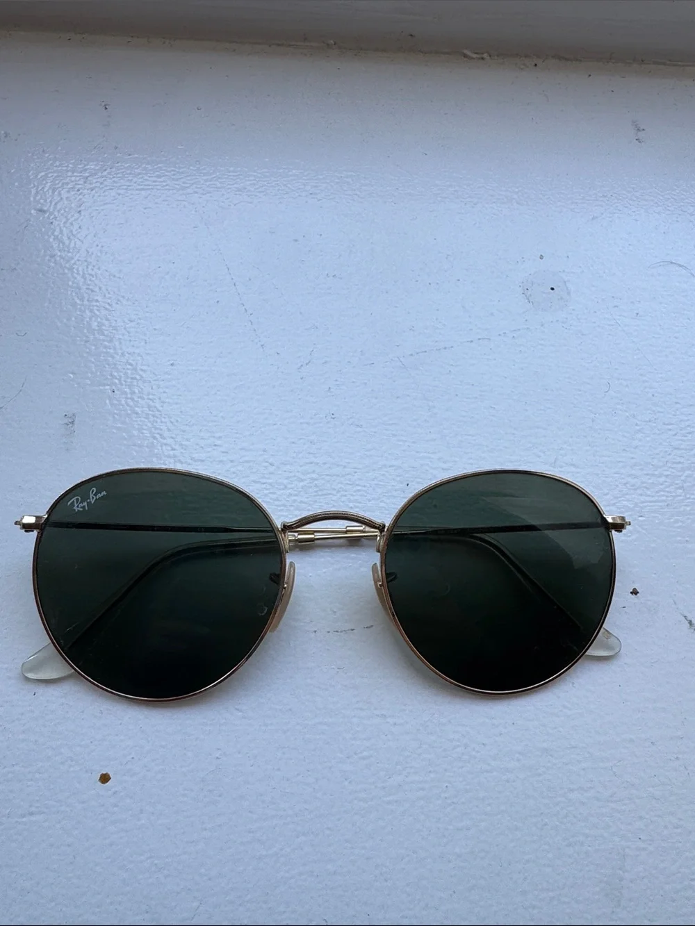 Ray-Ban Round Metal Sunglasses - Gold Frame with Dark Green Lenses